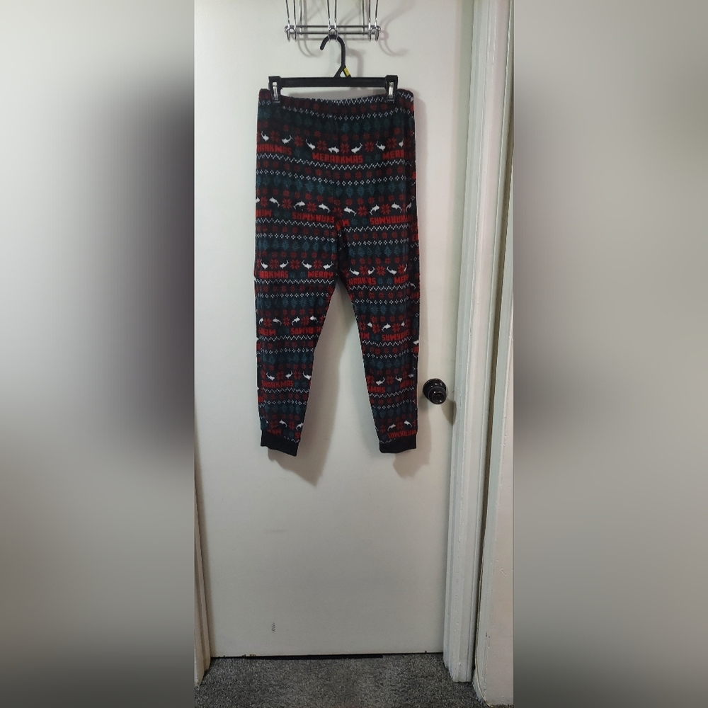 Festive Sharkmas Boys Pajama Bottoms - Red and Black